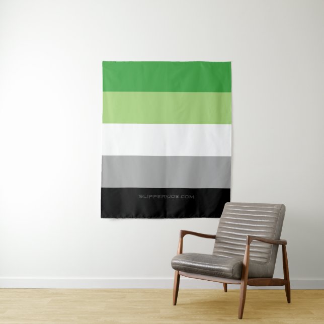 Tenture SlipperyJoe's Aromantic Pride Drapeau gay cadeaux  (En situation)