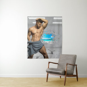 Tenture SlipperyJoe's Man serviette brisée mur de brique b