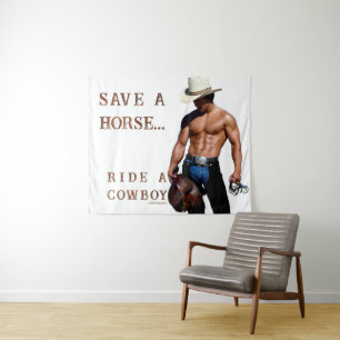 Tenture SlipperyJoe's sauve cheval monter chapeau de cowbo