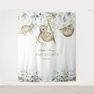 Tenture Sloth Airy Greenery Baby shower Photo Booth Prop