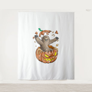 Tenture Sloth Citrouille Halloween