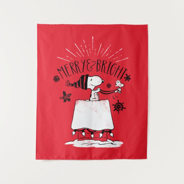 Tenture Snoopy et Woodstock - Joyeux et lumineux (Devant)