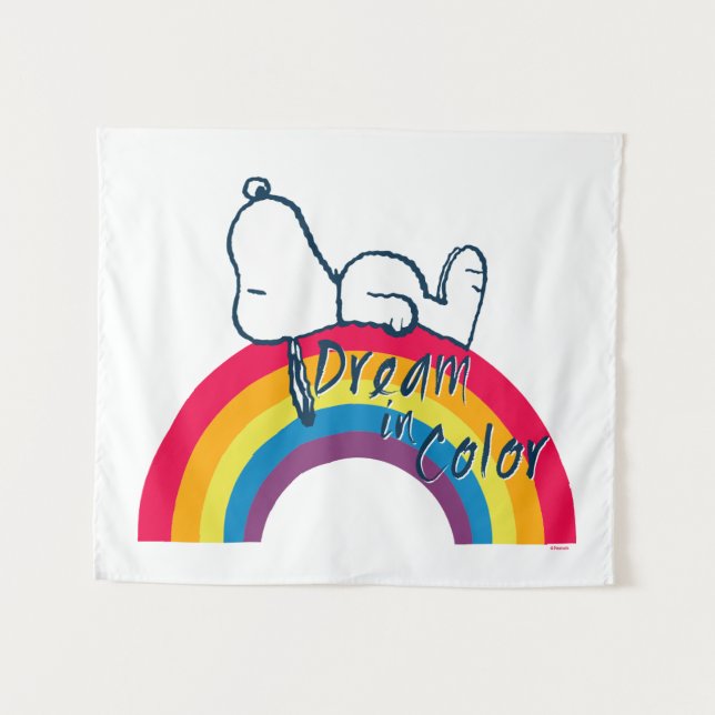 Tenture Snoopy | Rêver en couleur arc-en-ciel (Devant (Horizontal))