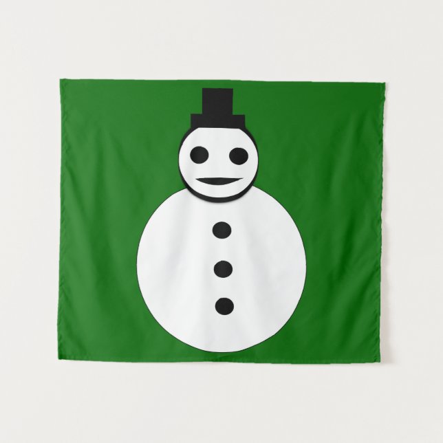 Tenture Snowman de Noël souriant (Devant (Horizontal))