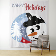 Snowman joyaux vacances Noël salutation Tapestry