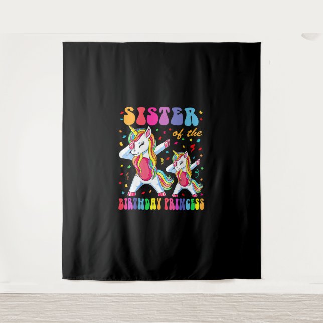 Tenture Soeur de la princesse Anniversaire Dabbing Unico (Devant)