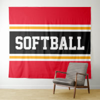 SOFTBALL Rouge vif rayures de course noires orange