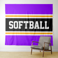 SOFTBALL Violet foncé orange noir rayures de cours