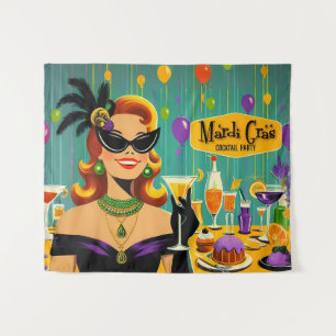 Tenture Soirée Cocktail Rétro Mardi Gras des Années 50