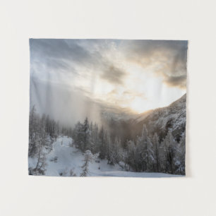 Tenture Soleil brillant dans un paysage hivernal époustouf