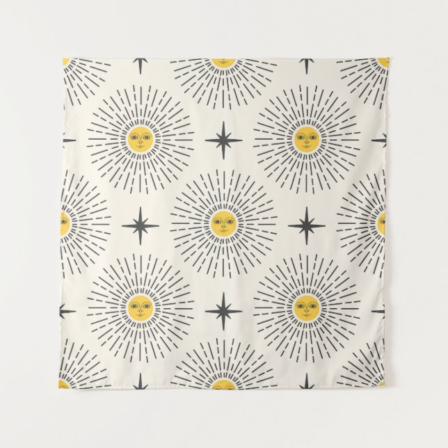 Tenture Soleil céleste Motif Vintage (Devant)