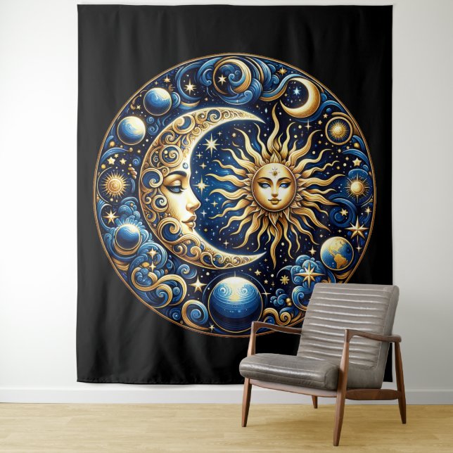 Tenture Soleil et Lune célestes  (En situation)