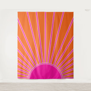 Tenture Soleil Sunrise Orange Et Rose Chaud Preppy Sunshin