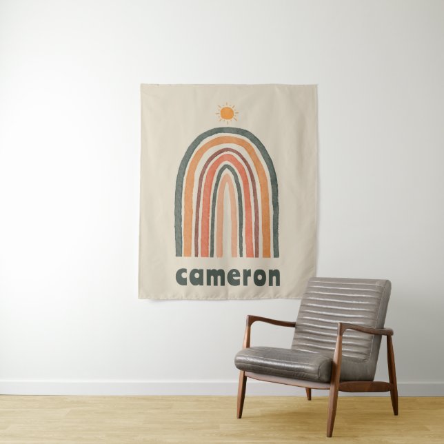 Tenture Soleil sur un arc-en-ciel (En situation)