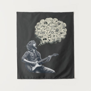 Tenture Solfeggio explosif guitariste