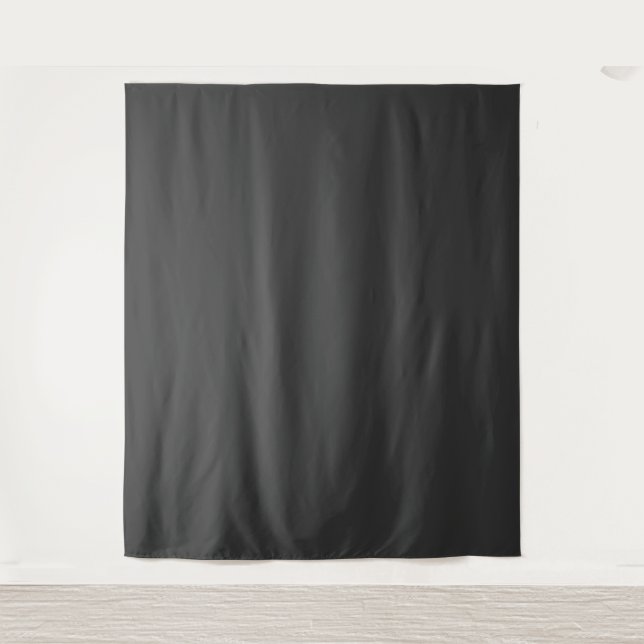 Tenture Solide minimaliste Jet Noir Plain Élégant Moderne (Devant)
