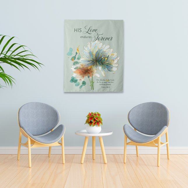 Tenture Son Amour Endure Pour Toujours Écriture Verte (Créateur téléchargé)