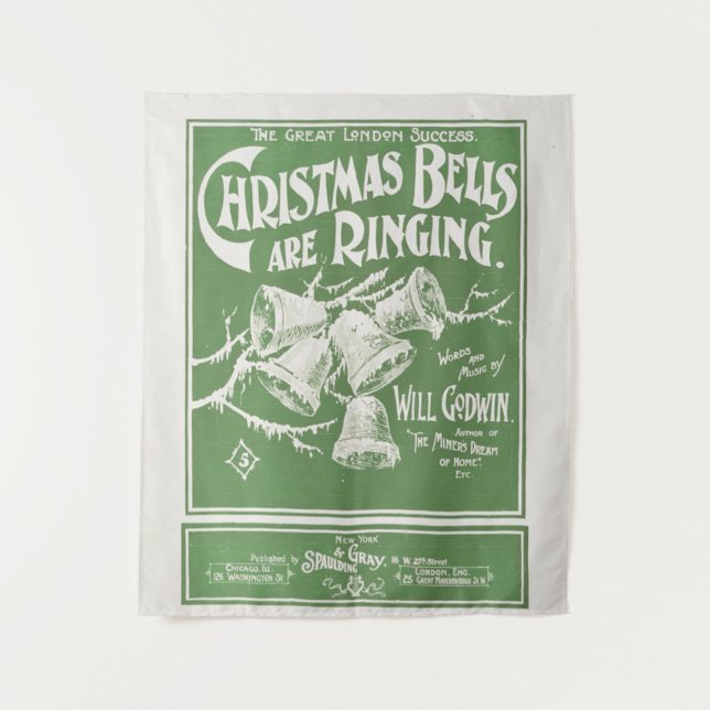 Tenture Sonneries de cloches de Noël Impression d'art vint (Devant)