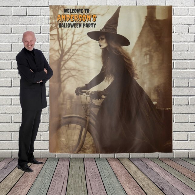 Tenture Sorcière à vélo Halloween Fond Suspendu (Créateur téléchargé)