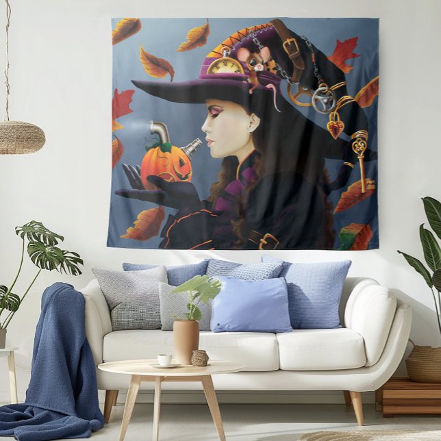 Tenture Sorcière Citrouille Steampunk (Créateur téléchargé)