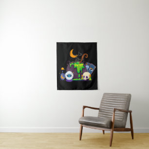 Tenture Sorcière Cuisine Cauldron Potion Sous Le Lune