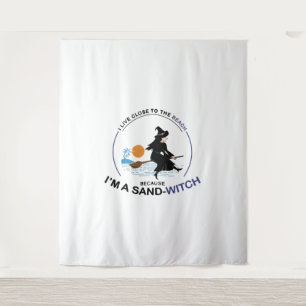 Tenture Sorcière de sable de plage pour la fête d'Hallowee