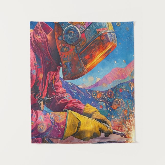 Tenture Soudure cosmique - Soudure Abstraite Imprimer (Devant)