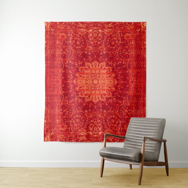 Tenture Souk couché de soleil : Motif marocain d'Orange Ma (En situation)