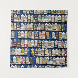 Tenture souvenirs hollandais, scène de rue à Amsterdam.