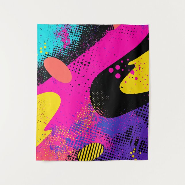 Tenture Splash couleur Abstrait dans le style comique rétr (Devant)