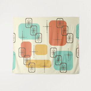 Tenture Spoutnik moderne du milieu du siècle Multicolore 1