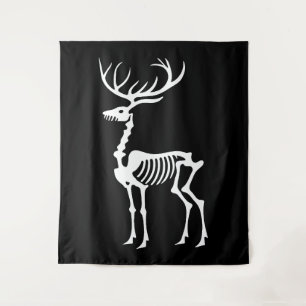 Tenture Squelette gothique de rennes de Noël