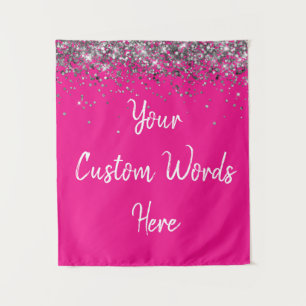 Tenture Stand photo Booth Fuschia Rose et Argent pour Anni