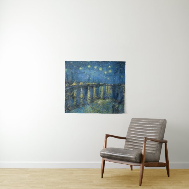 Tenture Starry Night Over the Rhone par Vincent van Gogh (En situation (horizontale))