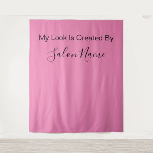 Tenture Station Selfie Salon de Beauté Rose d'affaires