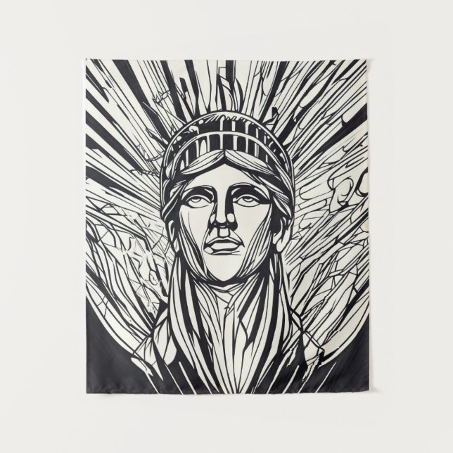 Tenture Statue de la Liberté Ligne Artistique Moderne  (Devant)