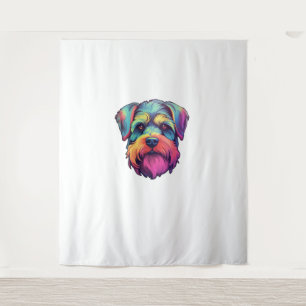 Tenture Sticker Retro Schnauzer Neon