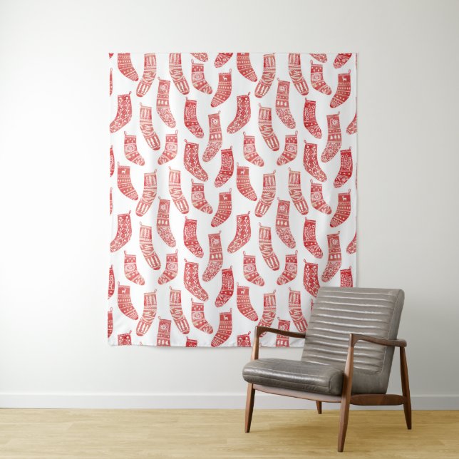 Tenture Stockage de Noël nordique (En situation)