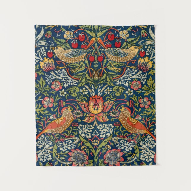 Tenture Strawberry Thief, Dots d'après William Morris (Devant)