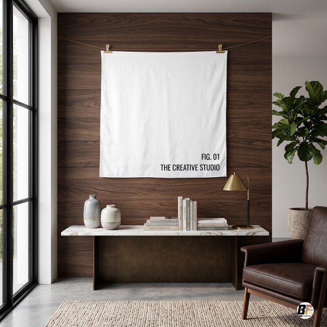 Tenture Studio Créatif Texte Minimaliste Blanc (#ForYourFamily)