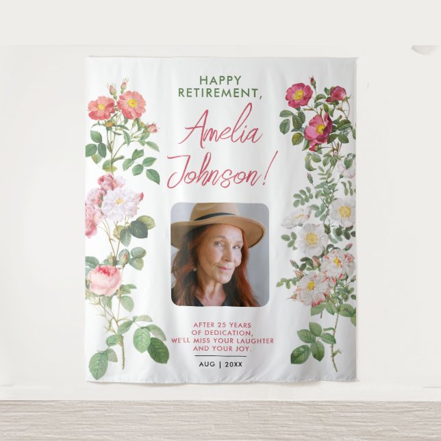 Tenture Style blanc rouge Retire Sympathie photo florale (Devant)