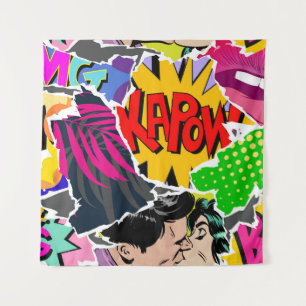 Tenture Style de bande dessinée pop art motif sans couture