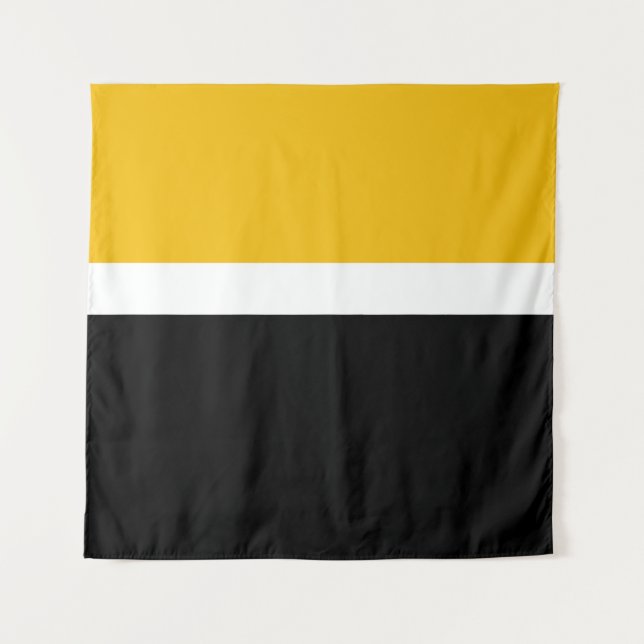 Tenture Style de bloc de couleur noir blanc jaune (Devant)