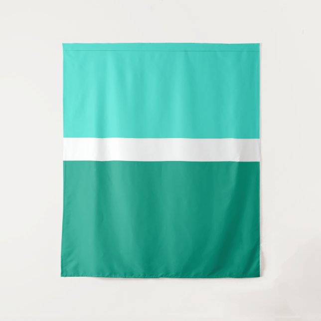 Tenture Style de bloc de couleur Turquoise blanc turquoise (Devant)