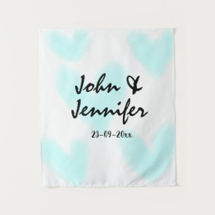 Tenture style de texte minimal simple blanc mariage cœur b