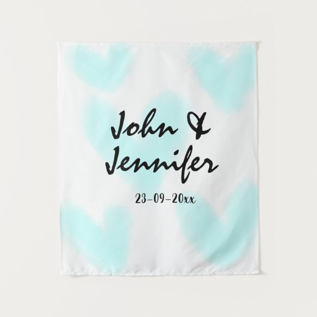 Tenture style de texte minimal simple blanc mariage cœur b (Devant)