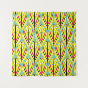 Tenture style indien plumes sans couture motif en jaune b