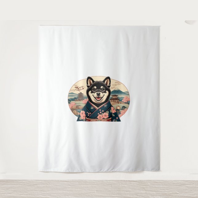 Tenture Style Shiba Inu Ukiyo-e (Devant)