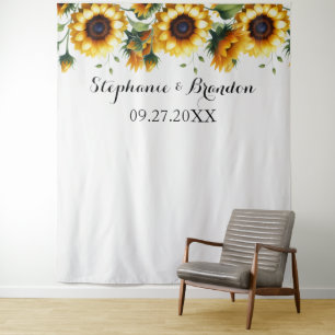 Tenture Sunflowers Jaune Mariage Photo Booth