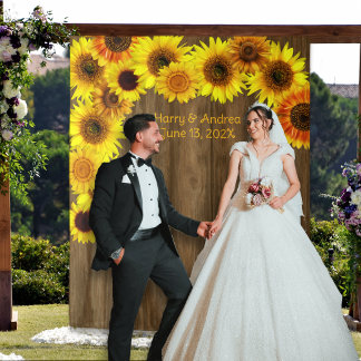 Tenture Sunflowers Wedding Backdrop to Personalize